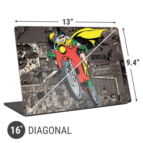 DC Comics Robin Vintage Action pose pattern Universal Laptop 16in (13 x 9.4in) Skin